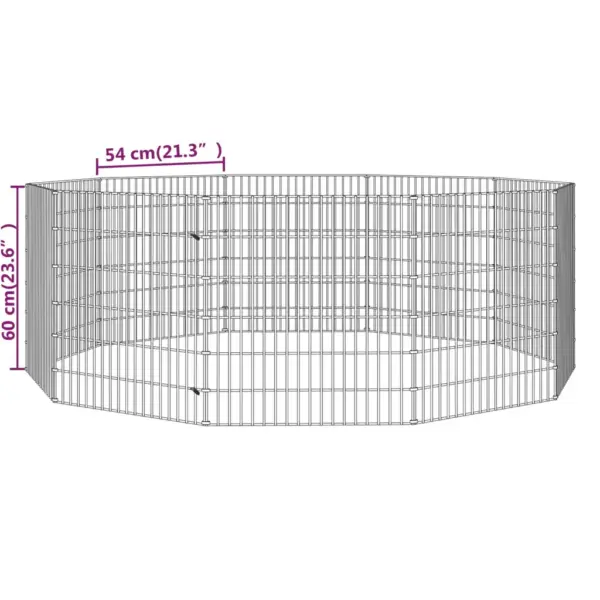 Tsingitud rauast loomaaedik 10 paneeliga, hõbedane, paneel 54 x 60 cm – 8