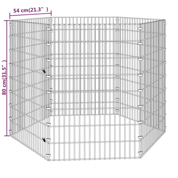 Loomade aedik 6 paneeli, tsingitud raud, hõbedane, paneel 54 x 80 cm – 8