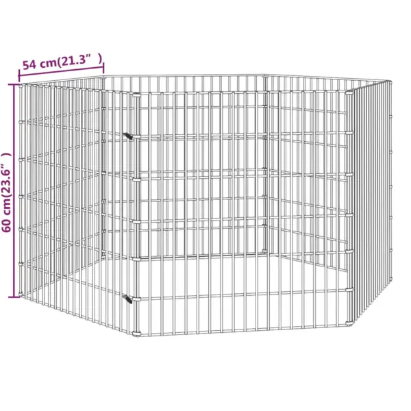 Loomade aedik 6 paneeliga, tsingitud raud, hõbedane, iga paneel 54 x 60 cm – 8
