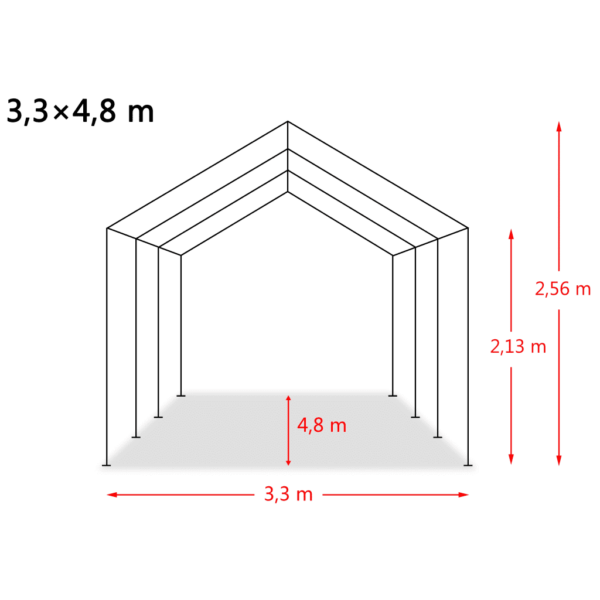 Eemaldatav loomatelk kariloomadele, PVC 550 g/m², tumeroheline, 3,3 x 4,8 m – 9