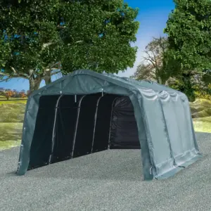 Eemaldatav loomatelk kariloomadele, PVC 550 g/m², tsingitud terasraam, tumeroheline, 3,3 x 6,4 m