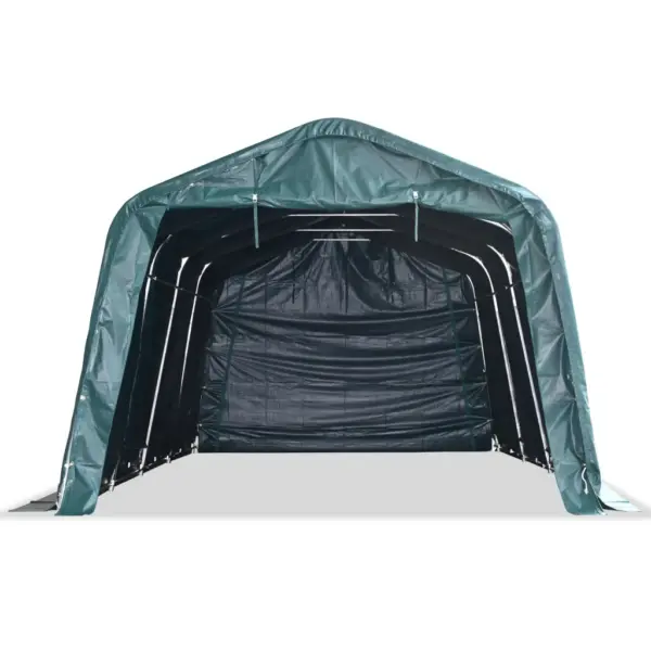 Eemaldatav loomatelk kariloomadele, PVC 550 g/m², tsingitud terasraam, tumeroheline, 3,3 x 6,4 m – 3