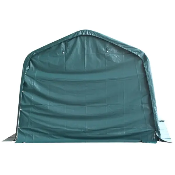 Eemaldatav loomatelk kariloomadele, PVC 550 g/m², tsingitud terasraam, tumeroheline, 3,3 x 6,4 m – 4