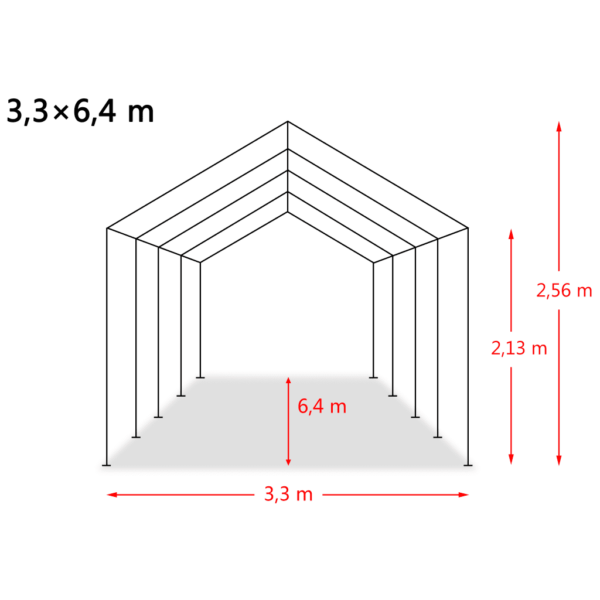 Eemaldatav loomatelk kariloomadele, PVC 550 g/m², tsingitud terasraam, tumeroheline, 3,3 x 6,4 m – 10