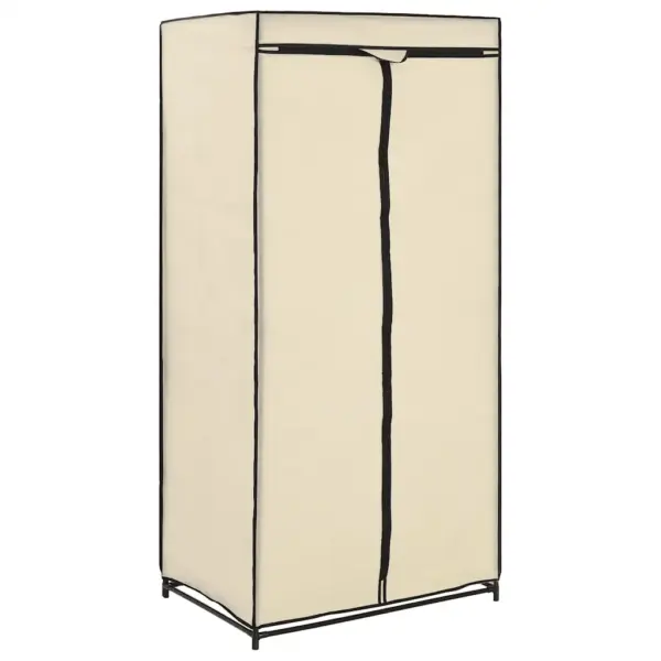 Lukuga kangast riidekapid raudraamiga, 2 tk, kreemjasvalge, 75 x 50 x 160 cm – 3