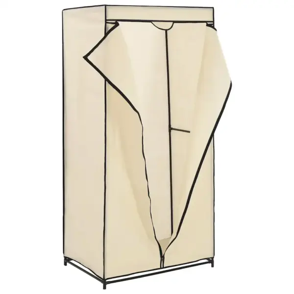 Lukuga kangast riidekapid raudraamiga, 2 tk, kreemjasvalge, 75 x 50 x 160 cm – 4