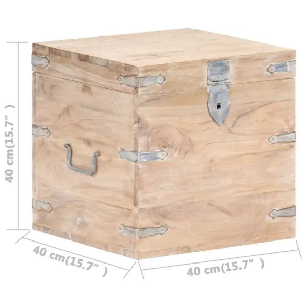 Lukustatav akaatsiapuidust hoiukast metalldetailidega, 40 x 40 x 40 cm - 8