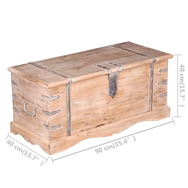 Lukustatav akaatsiapuidust hoiukirst kahe käepidemega, 90 x 40 x 40 cm – 5