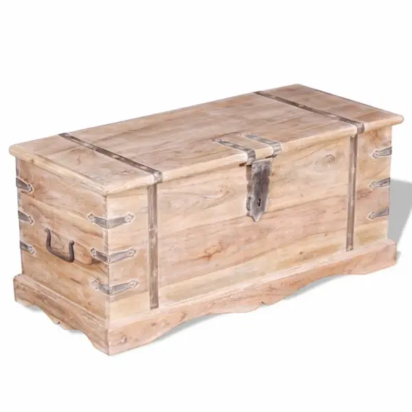 Lukustatav akaatsiapuidust hoiukirst kahe käepidemega, 90 x 40 x 40 cm – 7