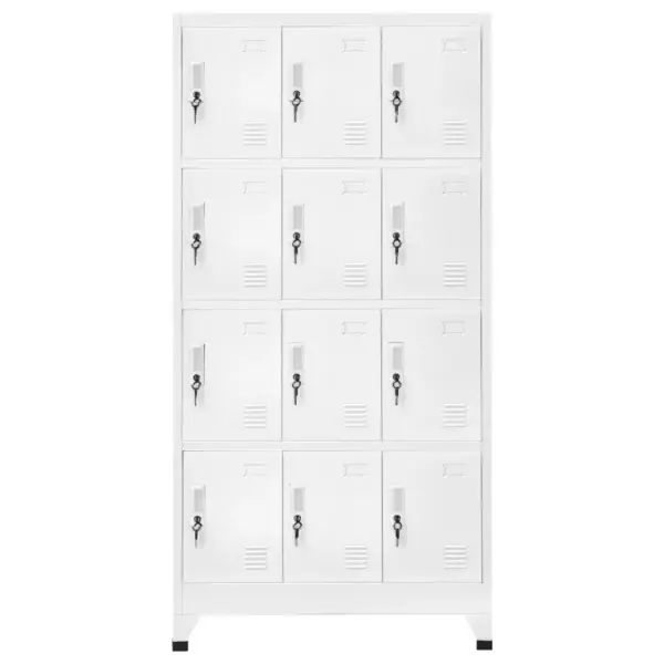 Lukustatav terasest hoiukapp 12 sektsiooniga, hall, 90 x 45 x 180 cm - 2
