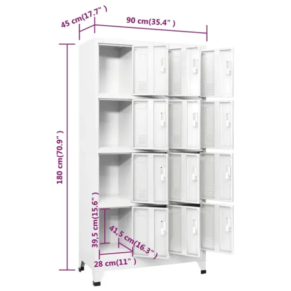 Lukustatav terasest hoiukapp 12 sektsiooniga, hall, 90 x 45 x 180 cm - 8