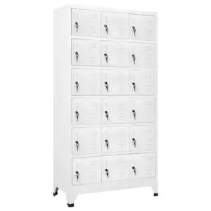 Lukustatav metallist hoiukapp 18 sektsiooniga, nimekaardihoidjate ja ventilatsiooniavadega, hall, 90 x 40 x 180 cm