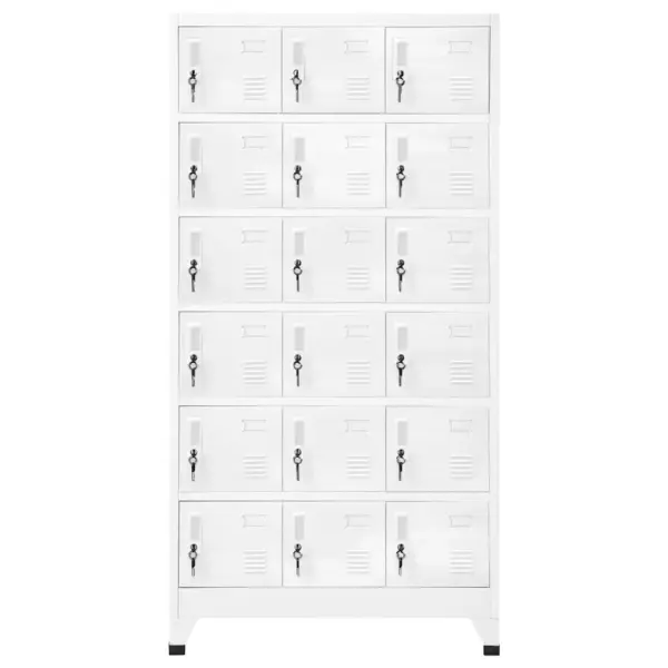 Lukustatav metallist hoiukapp 18 sektsiooniga, nimekaardihoidjate ja ventilatsiooniavadega, hall, 90 x 40 x 180 cm - 2