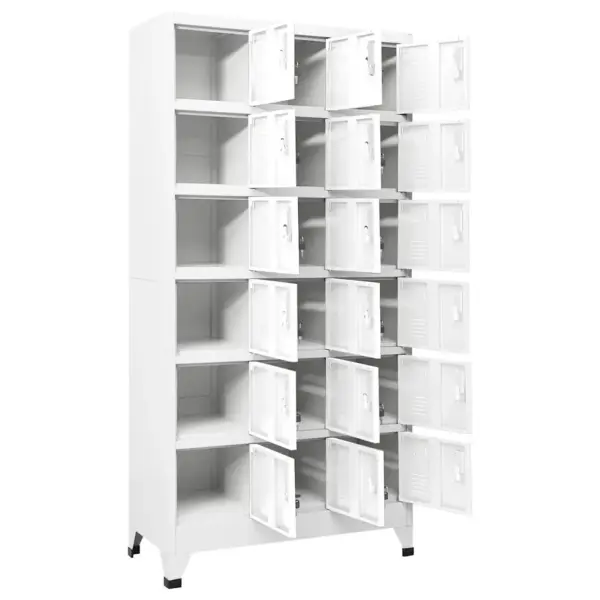 Lukustatav metallist hoiukapp 18 sektsiooniga, nimekaardihoidjate ja ventilatsiooniavadega, hall, 90 x 40 x 180 cm - 3