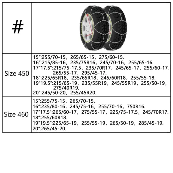 Lumeketid maasturile 4×4, 16 mm süsinikteras, suurus 400, 2 tk - 9