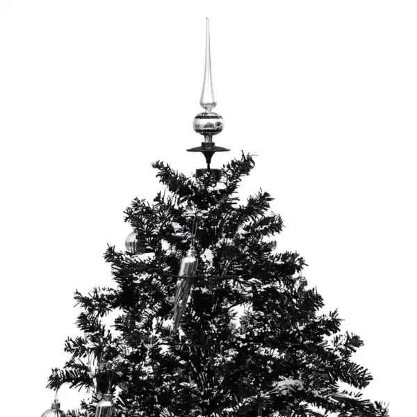 Lumesajuefektiga LED-kunstkuusk vihmavarjualusega, must, 140 cm – 4