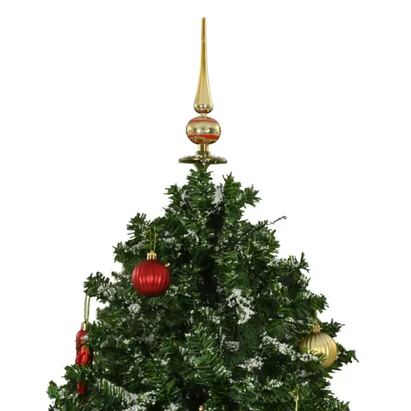 Lumesajuga kunstjõulukuusk LED-tulede ja meloodiaga, vihmavarjualusega, roheline, 190 cm – 4