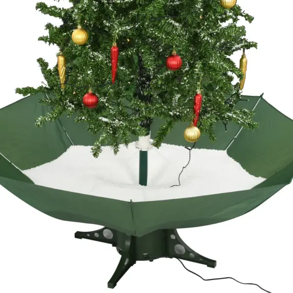Lumesajuga kunstjõulukuusk LED-tulede ja meloodiaga, vihmavarjualusega, roheline, 190 cm – 7