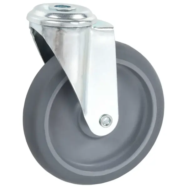 M12 poldiaukudega pööratavad mööblirattad, 12 tk, 125 mm, hall TPR – 3
