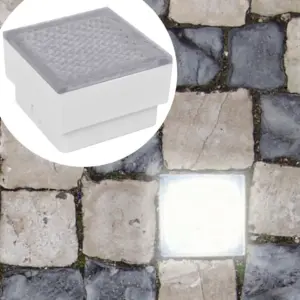 Maasisesed LED-aiavalgustid, soe valge, IP67, 12 tk, 100 x 100 x 68 mm