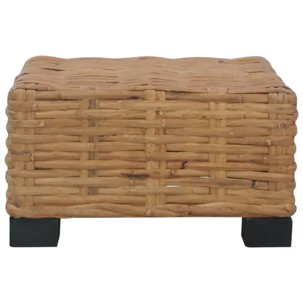 Naturaalne rotangist kohvilaud, pruun-must, 47 x 47 x 28 cm – 2