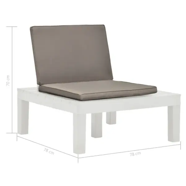 Madalad aiatoolid patjadega, 2 tk, valge plast, 78 x 78 x 70 cm – 8