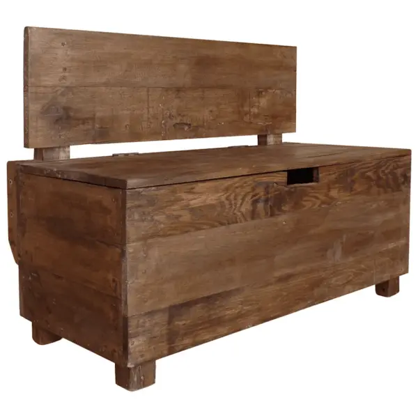 Mahagonipuidust hoiupink seljatoega, sisemise panipaigaga, 86 x 40 x 60 cm – 2