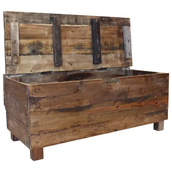 Mahagonipuidust hoiupink seljatoega, sisemise panipaigaga, 86 x 40 x 60 cm – 4