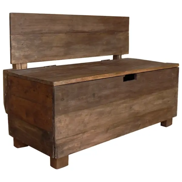 Mahagonipuidust hoiupink seljatoega, sisemise panipaigaga, 86 x 40 x 60 cm – 5