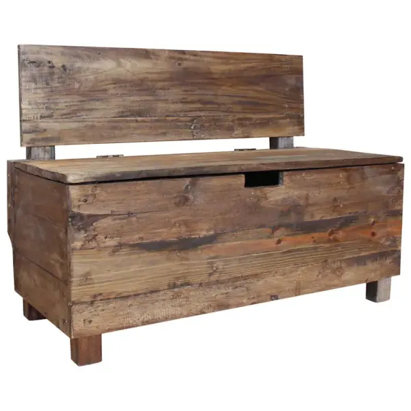 Mahagonipuidust hoiupink seljatoega, sisemise panipaigaga, 86 x 40 x 60 cm – 6