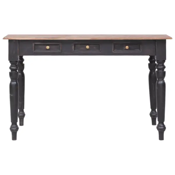 Mahagonipuidust kirjutuslaud 3 sahtliga, antiikpruun, 117 x 57 x 75 cm – 2
