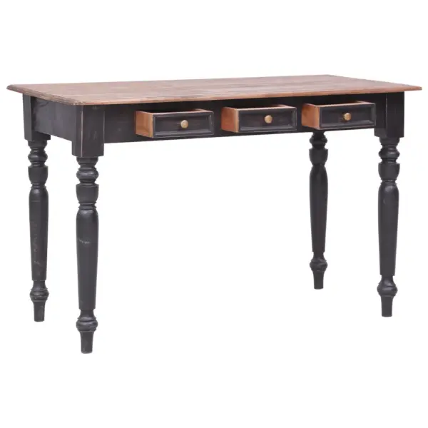 Mahagonipuidust kirjutuslaud 3 sahtliga, antiikpruun, 117 x 57 x 75 cm – 5