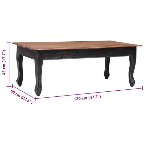 Prantsuse stiilis mahagonipuidust kohvilaud, must ja pruun, 120 x 60 x 45 cm – 6