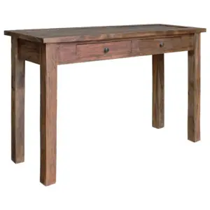 Mahagonipuidust pruun konsoollaud 2 sahtliga, 123 x 42 x 75 cm