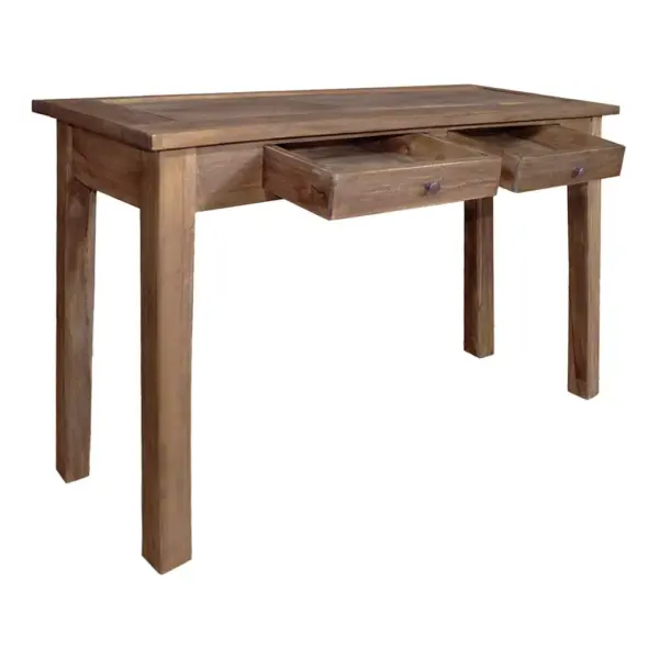 Mahagonipuidust pruun konsoollaud 2 sahtliga, 123 x 42 x 75 cm – 2
