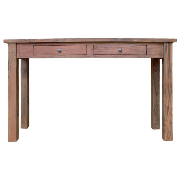 Mahagonipuidust pruun konsoollaud 2 sahtliga, 123 x 42 x 75 cm – 3