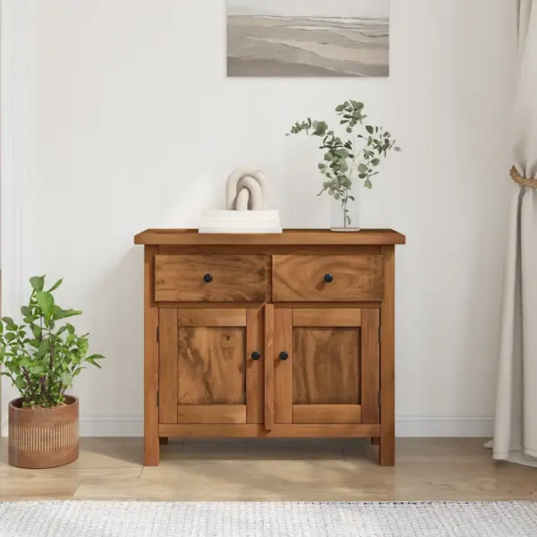 Mahagonipuidust puhvetkapp 2 sahtli ja riiuliga kapiga, pruun, 75 x 30 x 65 cm - 3