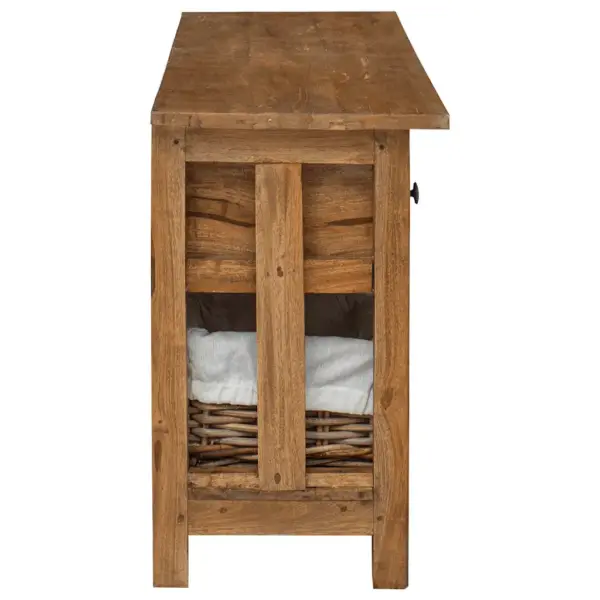 Mahagonipuidust puhvetkapp sahtlite ja rotangkorvidega, 100 x 30 x 50 cm – 4