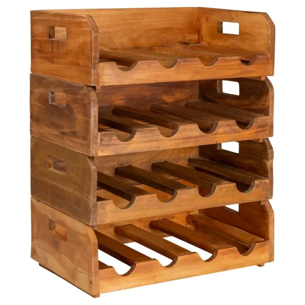 Mahagonipuidust veiniriiulid, 4 tk, 16 pudelile, käsitsi valmistatud, 46 x 30 x 15 cm – 2