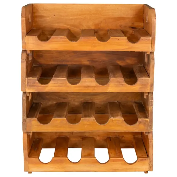Mahagonipuidust veiniriiulid, 4 tk, 16 pudelile, käsitsi valmistatud, 46 x 30 x 15 cm – 5