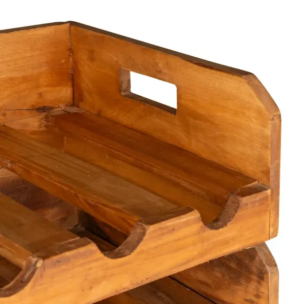 Mahagonipuidust veiniriiulid, 4 tk, 16 pudelile, käsitsi valmistatud, 46 x 30 x 15 cm – 9