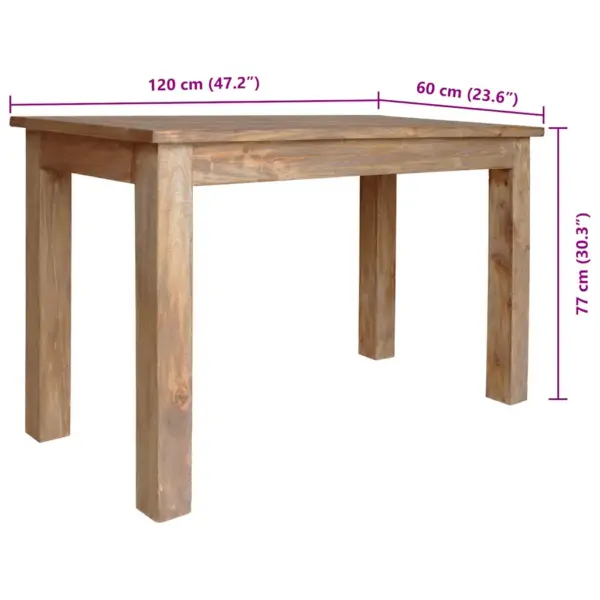 Mahagonist söögilaud taaskasutatud puidust, 120 x 60 x 77 cm – 7
