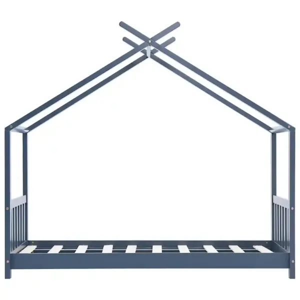 Majakujuline laste voodiraam, hall, männipuit, 80 x 160 cm – 4