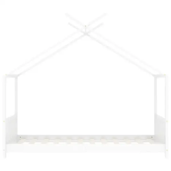 Majakujuline lastevoodiraam, valge männipuit, 70 x 140 cm – 4