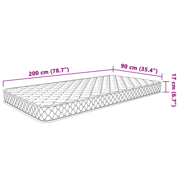 Mäluvahuga pööratav madrats, pehme, valge, 200 x 90 cm, 17 cm paks - 7