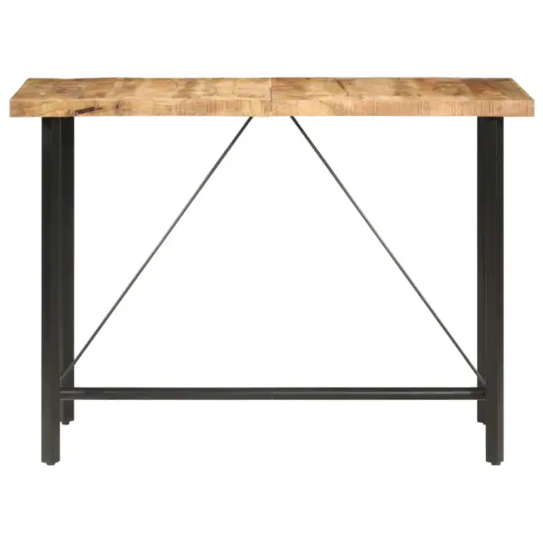 Tööstusliku stiiliga mangopuidust baarilaud, 150 x 70 x 107 cm, pruun-must - 2