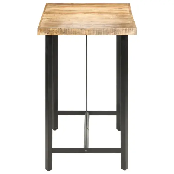 Tööstusliku stiiliga mangopuidust baarilaud, 150 x 70 x 107 cm, pruun-must - 3
