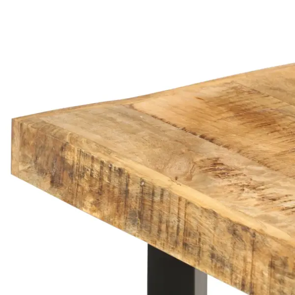 Tööstusliku stiiliga mangopuidust baarilaud, 150 x 70 x 107 cm, pruun-must - 5