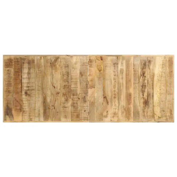 Tööstusliku stiiliga baarilaud töötlemata mangopuidust, 180 x 70 x 107 cm, pruun ja must – 4