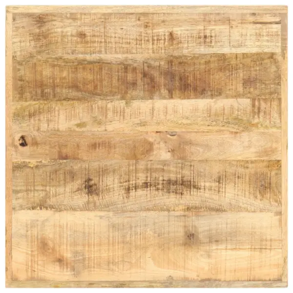 Tööstusliku stiiliga baarilaud töötlemata mangopuidust, 60 x 60 x 107 cm, musta metallraamiga – 4